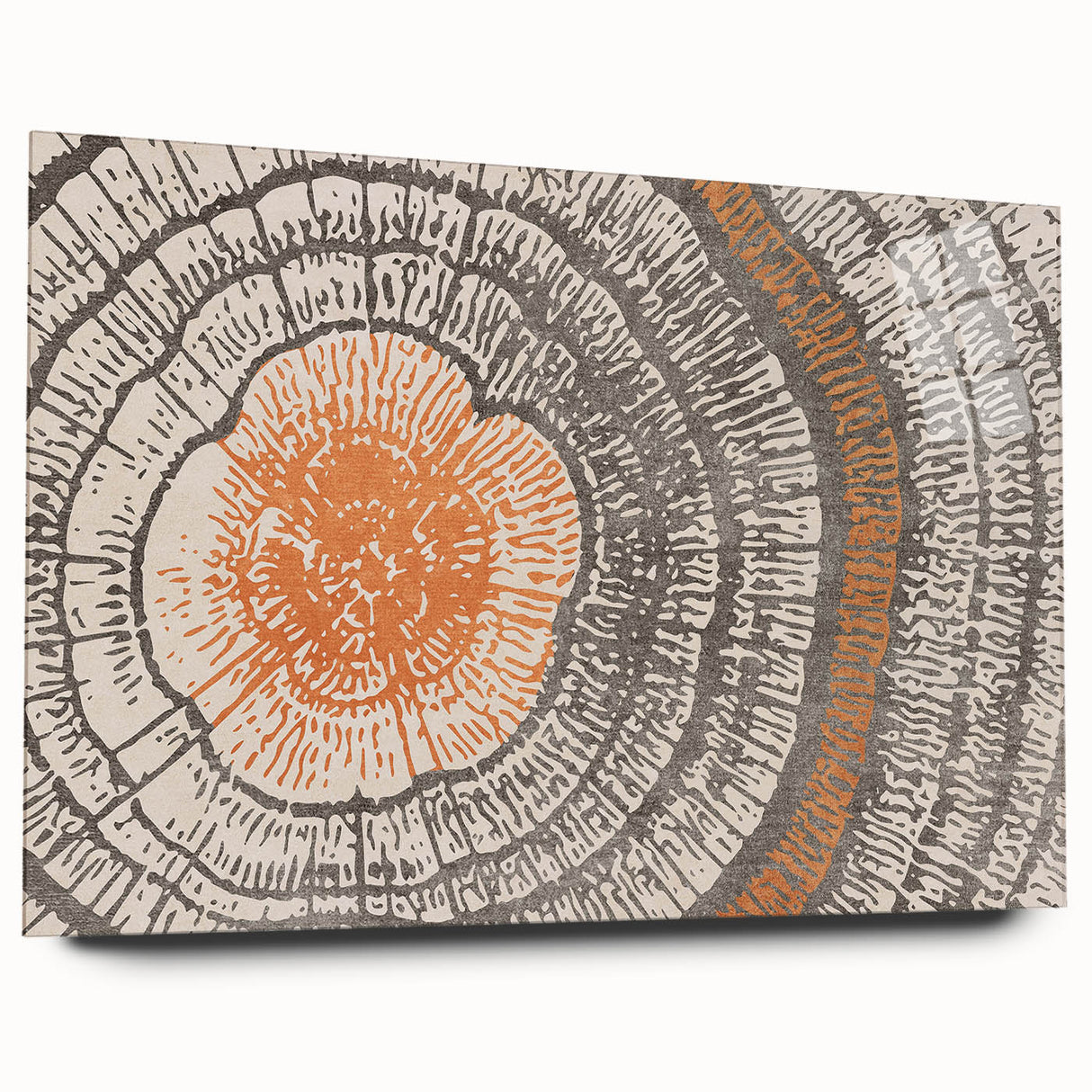Abstract wall art featuring vibrant strokes and lines in bold colors, displayed in an acrylic glass frame, enhancing modern decor aesthetics.