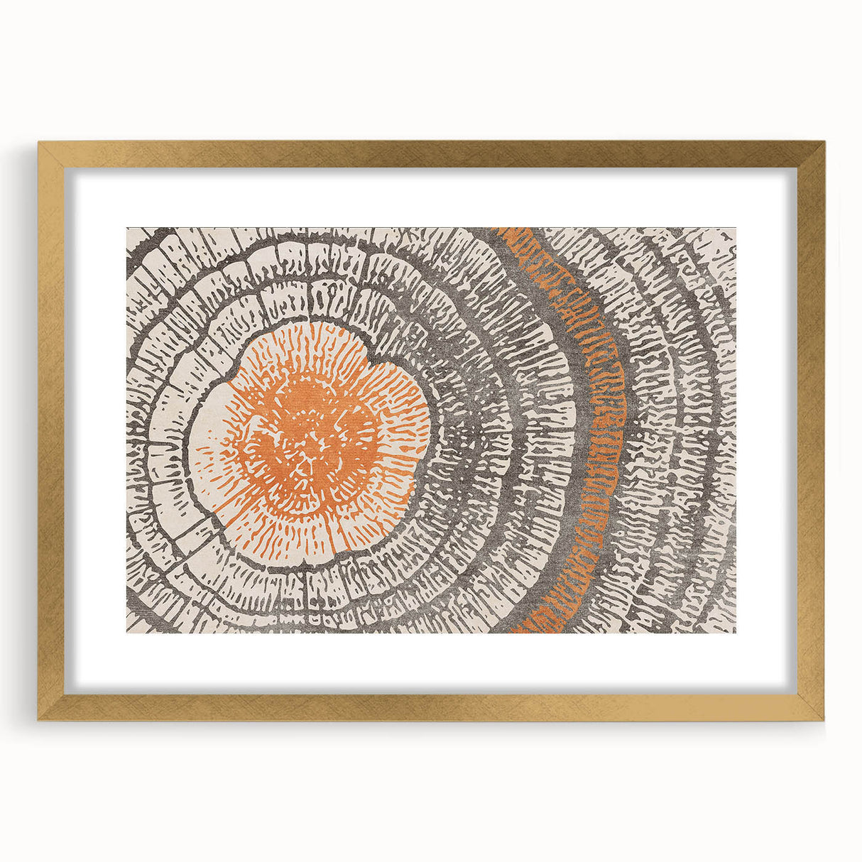 Abstract wall art featuring vibrant strokes and lines in a gold-framed design, perfect for modern home decor and artistic statement pieces.
