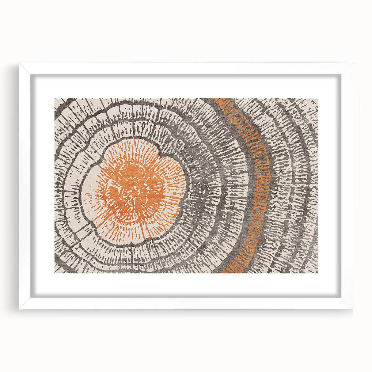 Abstract wall art featuring vibrant strokes and lines in a modern design, framed in white with a mat, perfect for contemporary decor.