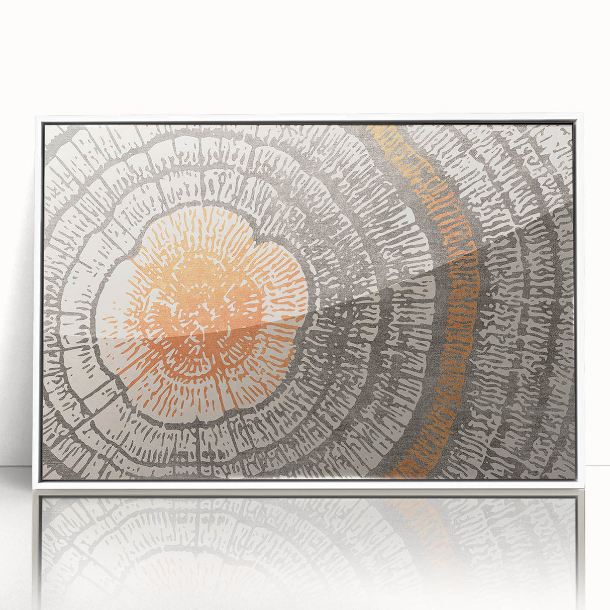 Framed wall art featuring an abstract design of colorful strokes and lines in various shades, set against a clean white background for a modern aesthetic.