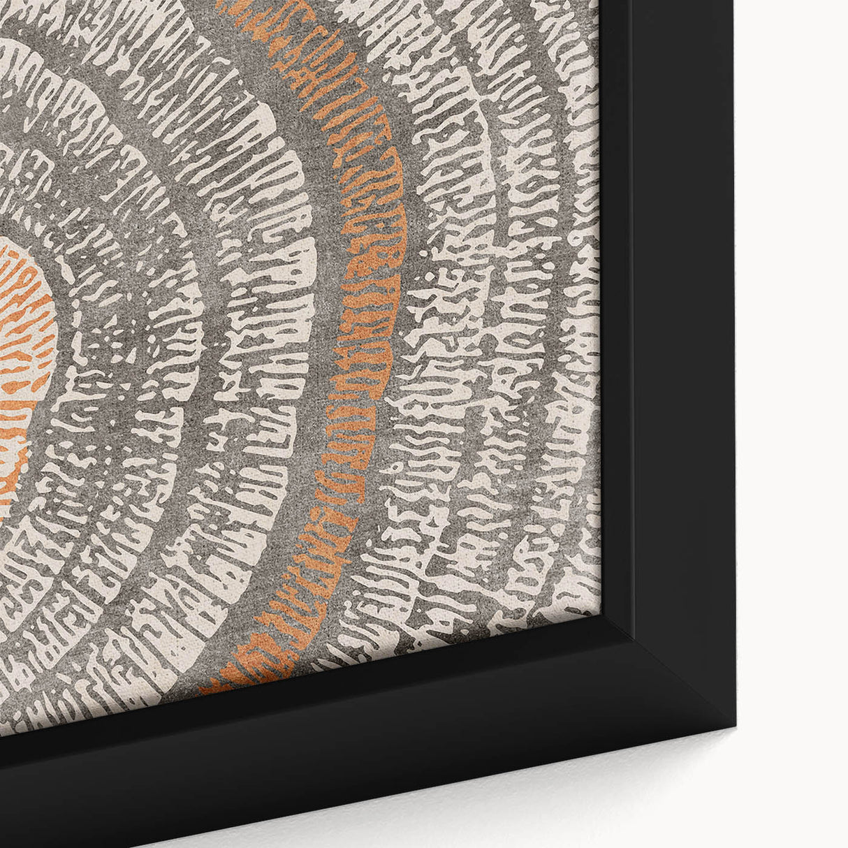 Close-up of framed wall art showcasing an abstract design with colorful strokes and lines, perfect for modern home decor.