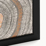 Close-up of framed wall art showcasing an abstract design with colorful strokes and lines, perfect for modern home decor.
