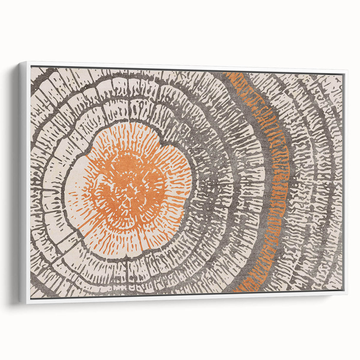 Framed canvas wall art showcasing an abstract design with colorful strokes and lines, elegantly displayed in a sleek white frame, perfect for modern decor.