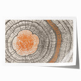 Abstract wall art print showcasing vibrant strokes and lines in shades of blue, orange, and yellow, perfect for modern home decor.