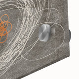 Abstract wall art featuring vibrant strokes and lines in a colorful design, showcasing a close-up view of the acrylic glass texture for a modern decor aesthetic.