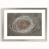 Abstract strokes and lines design in a silver-framed wall art piece, showcasing modern artistic flair with a mat finish, perfect for contemporary decor.