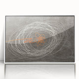 Abstract wall art featuring vibrant strokes and lines in a modern design, framed in white acrylic. Ideal for contemporary home decor, adding a pop of color.