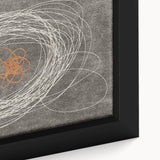 Abstract canvas wall art showcasing an intricate design of colorful strokes and lines, framed elegantly, perfect for modern home decor. The vibrant colors and dynamic patterns create a striking focal point for any room.