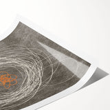 Abstract wall art print showcasing colorful strokes and lines in a vibrant design, rolled and ready for framing, perfect for modern home decor.