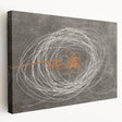 Abstract wall art featuring vibrant strokes and lines in a variety of colors, displayed on a stretched canvas with a side view, perfect for modern decor.