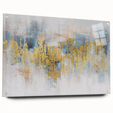 Abstract wall art featuring colorful strokes and lines on acrylic glass, displaying a modern design ideal for contemporary decor. Perfect for enhancing living spaces.