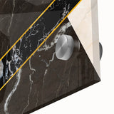 Close-up of colorful abstract strokes and lines wall art design printed on acrylic glass, showcasing vibrant hues and dynamic patterns for modern decor.