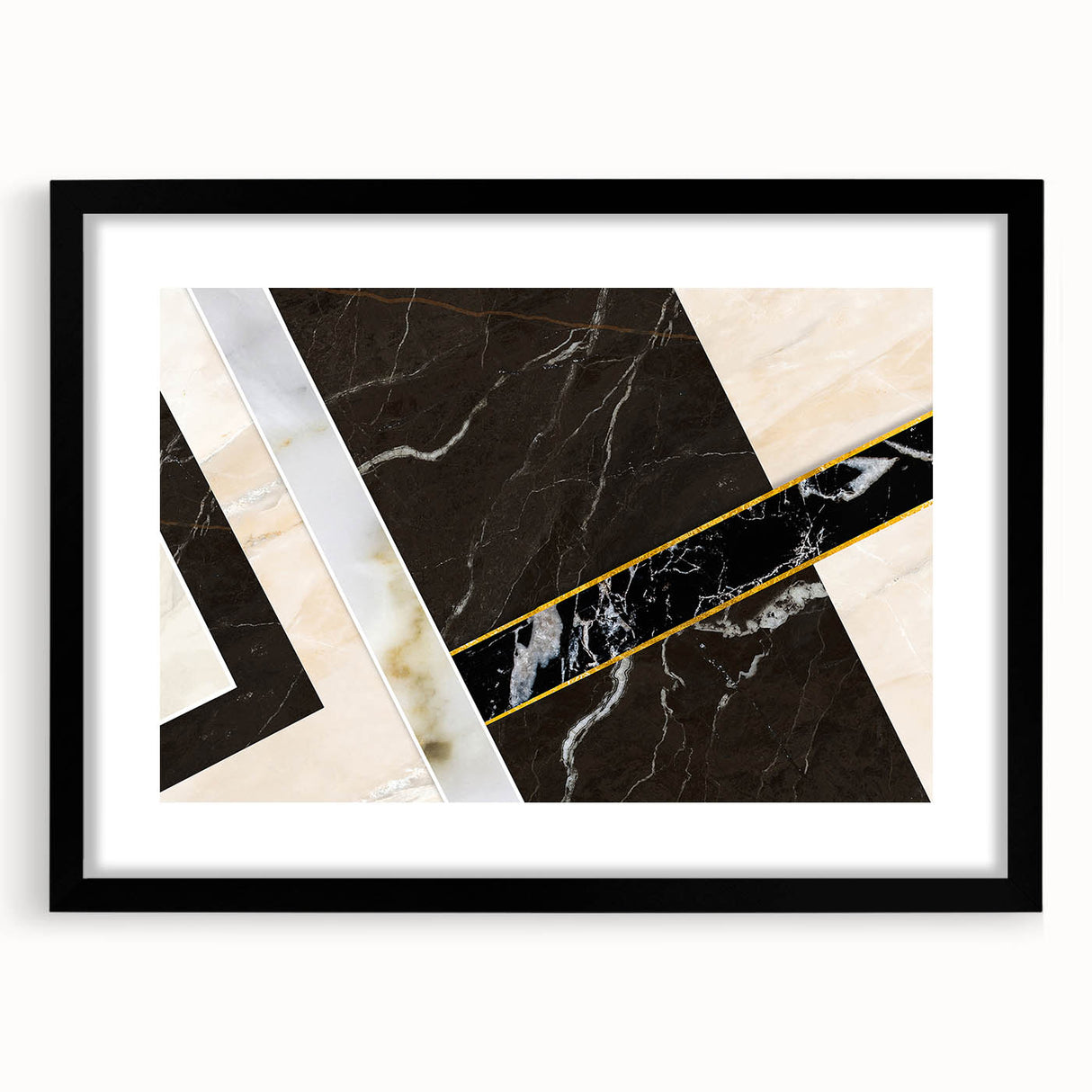 Abstract wall art featuring dynamic strokes and lines in a minimalist design, framed with a black mat, perfect for modern interior decor and enhancing artistic spaces.