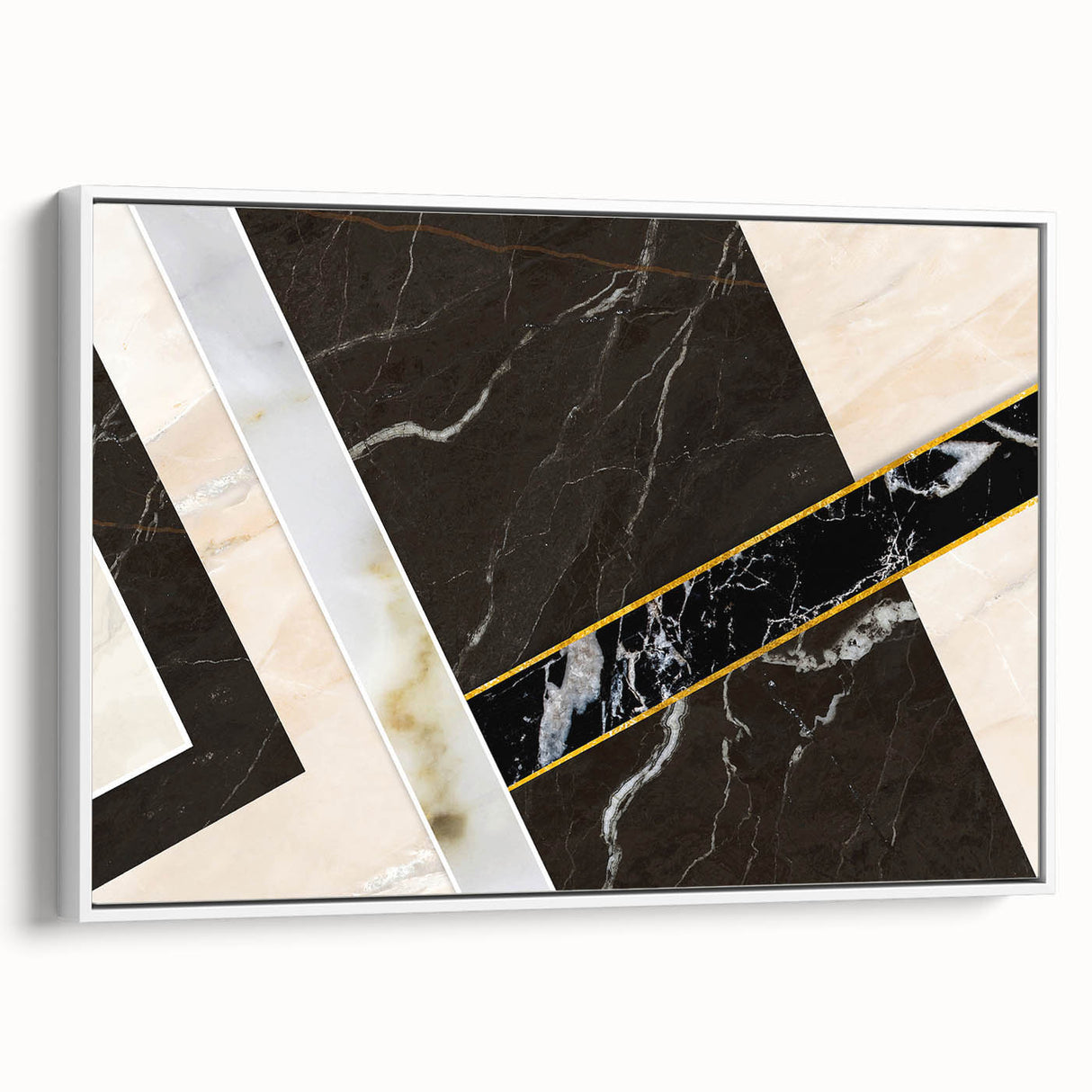 Framed canvas wall art showcasing an abstract design of colorful strokes and lines on a white background, ideal for modern home decor and artistic interiors.