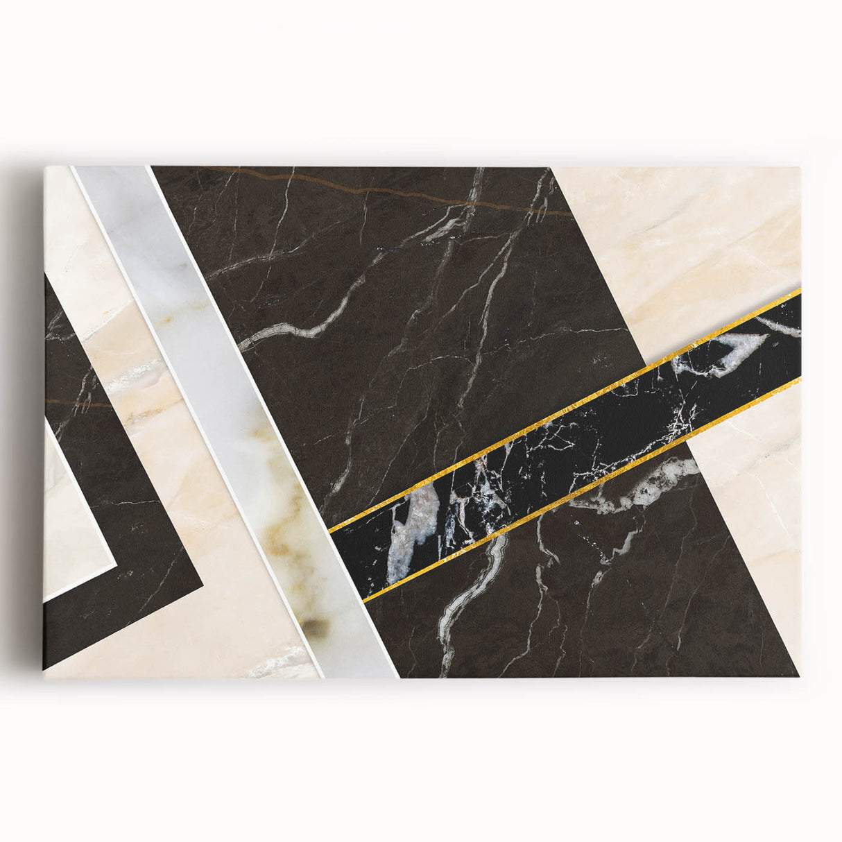 Abstract wall art featuring vibrant strokes and lines in shades of blue, orange, and yellow, printed on stretched canvas for modern home decor. Ideal for adding a contemporary touch to living spaces.