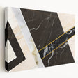 Stretched canvas wall art showcasing an abstract design of colorful strokes and lines, featuring a modern aesthetic perfect for contemporary decor.