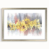 Abstract strokes and lines design wall art framed in silver, featuring a modern aesthetic with neutral tones, perfect for contemporary home decor.