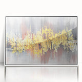 Framed acrylic wall art featuring an abstract strokes and lines design in soft pastel colors, perfect for modern home decor, showcased from a front view.