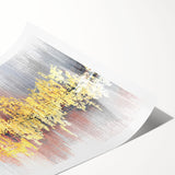 Abstract wall art print showcasing vibrant strokes and lines in shades of blue, orange, and yellow, designed to enhance modern interiors. Ideal for contemporary decor.