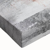 Close-up of a stretched canvas showcasing an abstract design of colorful strokes and lines, perfect for modern home decor or art collectors, emphasizing vibrant hues and intricate patterns.