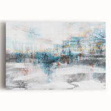 Vibrant abstract strokes and lines design on stretched canvas wall art, showcasing a modern artistic flair in bold colors, perfect for contemporary home decor.