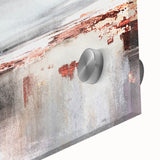 Close-up of an abstract acrylic wall art piece showcasing dynamic strokes and lines in vibrant colors, perfect for modern home decor and artistic expression.