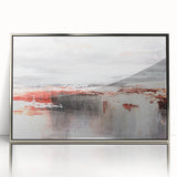 Framed wall art featuring an abstract strokes and lines design in silver tones, showcasing a modern aesthetic ideal for contemporary home decor.