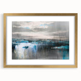 Abstract strokes and lines design wall art framed in gold, featuring a modern aesthetic with a mat, perfect for contemporary decor. Ideal for enhancing living spaces.