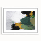 Abstract wall art featuring vibrant strokes and lines in various colors, framed with a white mat, showcasing a modern design ideal for contemporary decor.