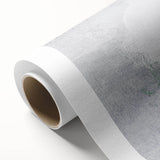 Abstract design featuring vibrant strokes and lines in shades of blue, orange, and yellow on rolled canvas art, perfect for modern home decor. Ideal for adding a contemporary touch to living spaces.