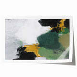 Abstract wall art print showcasing vibrant strokes and lines in shades of blue, orange, and yellow, designed for modern home decor. Perfect for adding a splash of color to living spaces.