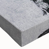 Close-up of an abstract strokes and lines design on stretched canvas wall art, showcasing vibrant colors and intricate patterns, ideal for modern home decor.