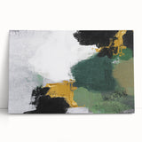 Abstract canvas wall art featuring dynamic strokes and lines in earthy tones of beige, brown, and olive green, perfect for modern home decor.