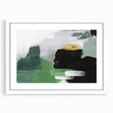 Abstract wall art featuring a striking design of colorful strokes and lines in a white frame with a mat, perfect for modern home decor and artistic flair.