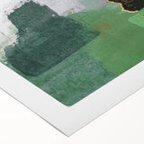 Abstract wall art canvas featuring vibrant strokes and lines in shades of blue, orange, and yellow, perfect for modern home decor, rolled for easy shipping.