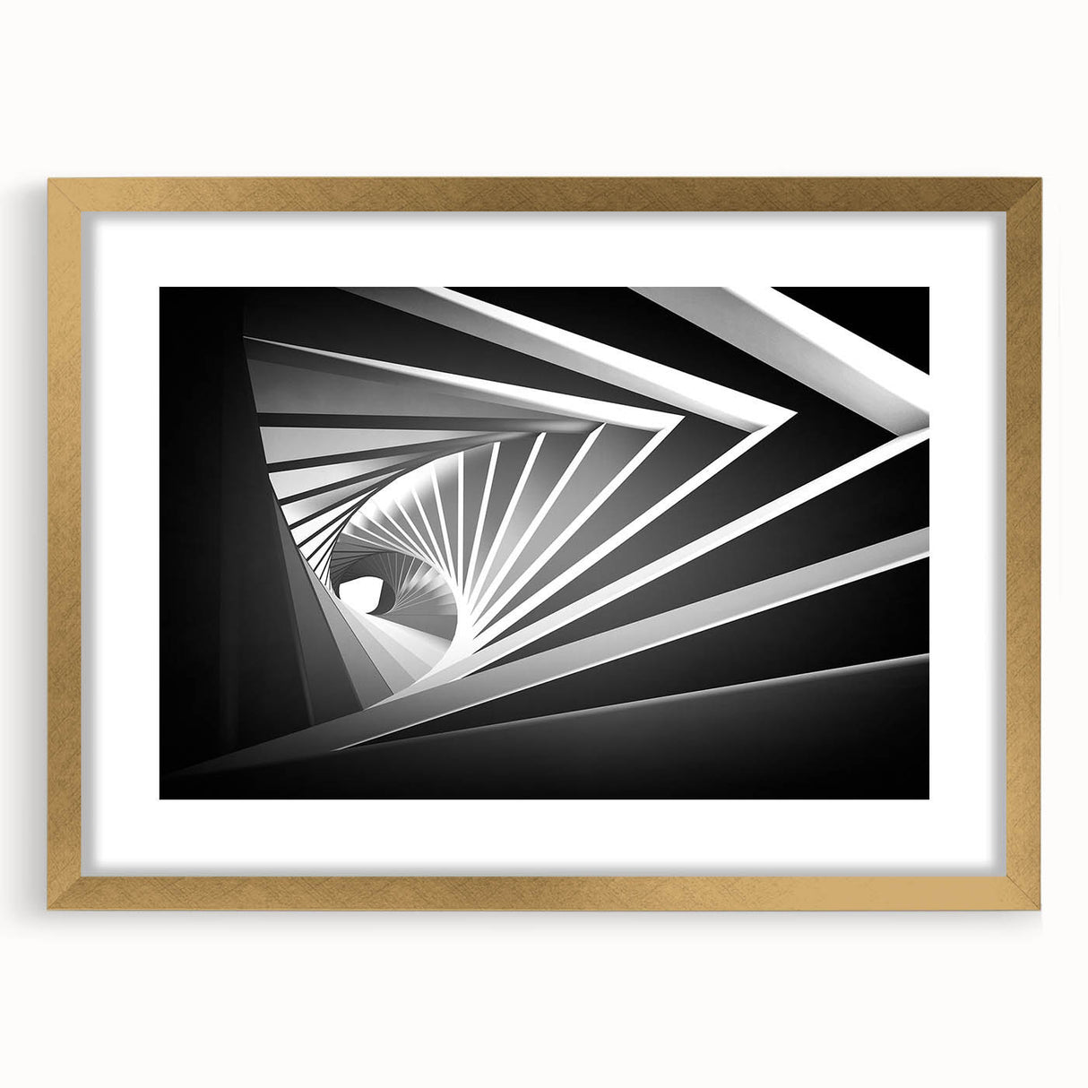 Textured abstract art print in muted gold and beige tones, framed with a mat, ideal for bedroom wall decor.