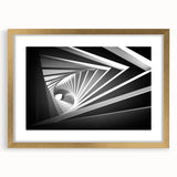 Textured abstract art print in muted gold and beige tones, framed with a mat, ideal for bedroom wall decor.