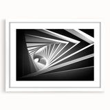 Extra large abstract art print in textured style, featuring neutral and white tones on a framed canvas.