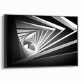 Framed canvas featuring a black and white abstract landscape, ideal for bedroom wall art.