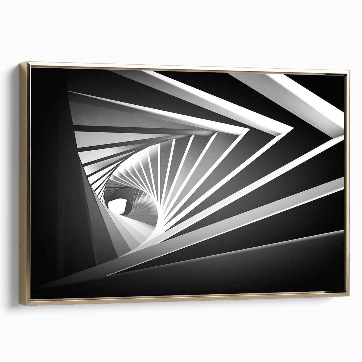 Abstract landscape painting on framed canvas, featuring gold and black tones, ideal for living room decor.