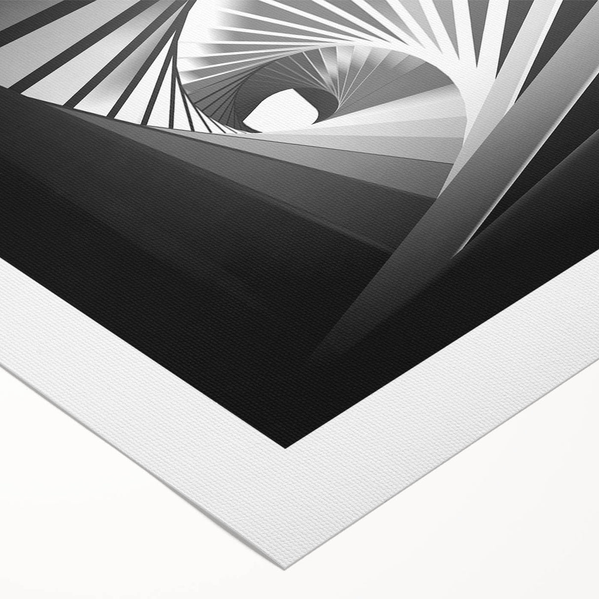 Art deco poster featuring geometric patterns in muted gold and black on a rolled canvas, suitable for dining room decor.