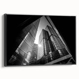 Black and white framed canvas featuring an abstract landscape, ideal for bedroom wall decor.