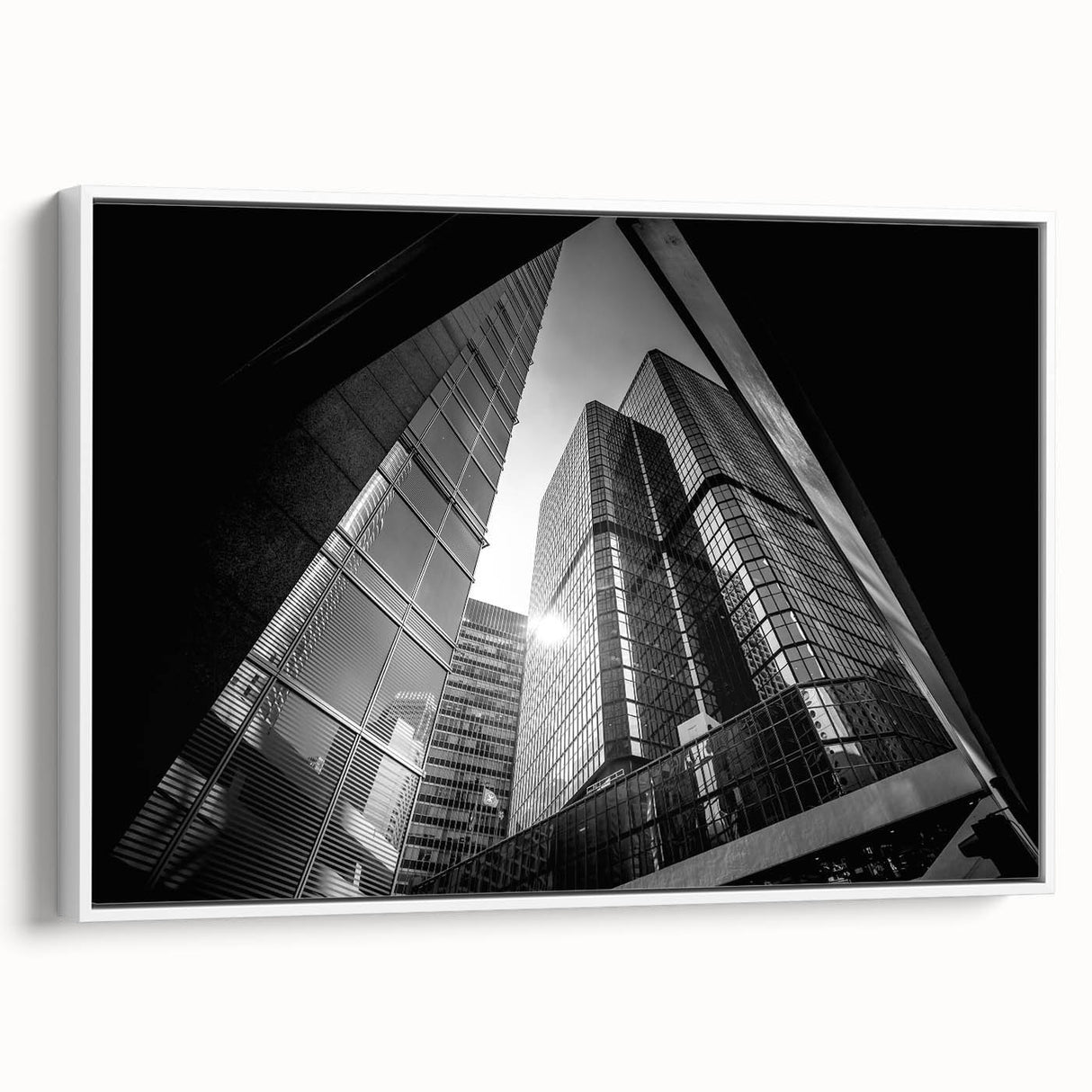 Framed canvas featuring a monochrome abstract landscape, ideal for bedroom wall art with a vintage poster art style.