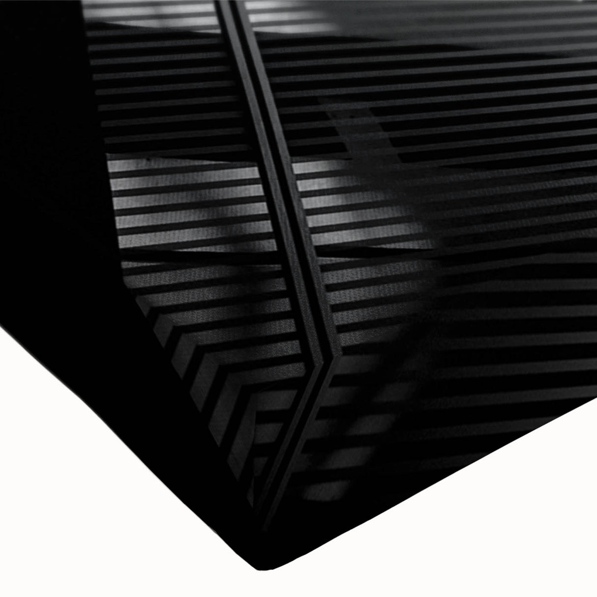 Large art featuring a black and white abstract landscape on stretched canvas, suitable for bedroom decor.