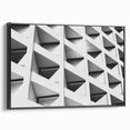 Black and white framed canvas featuring an abstract landscape, ideal for bedroom wall decor.