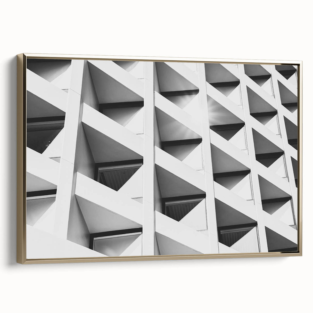 Framed canvas featuring a colorful abstract landscape with gold accents, ideal for modern home decor.