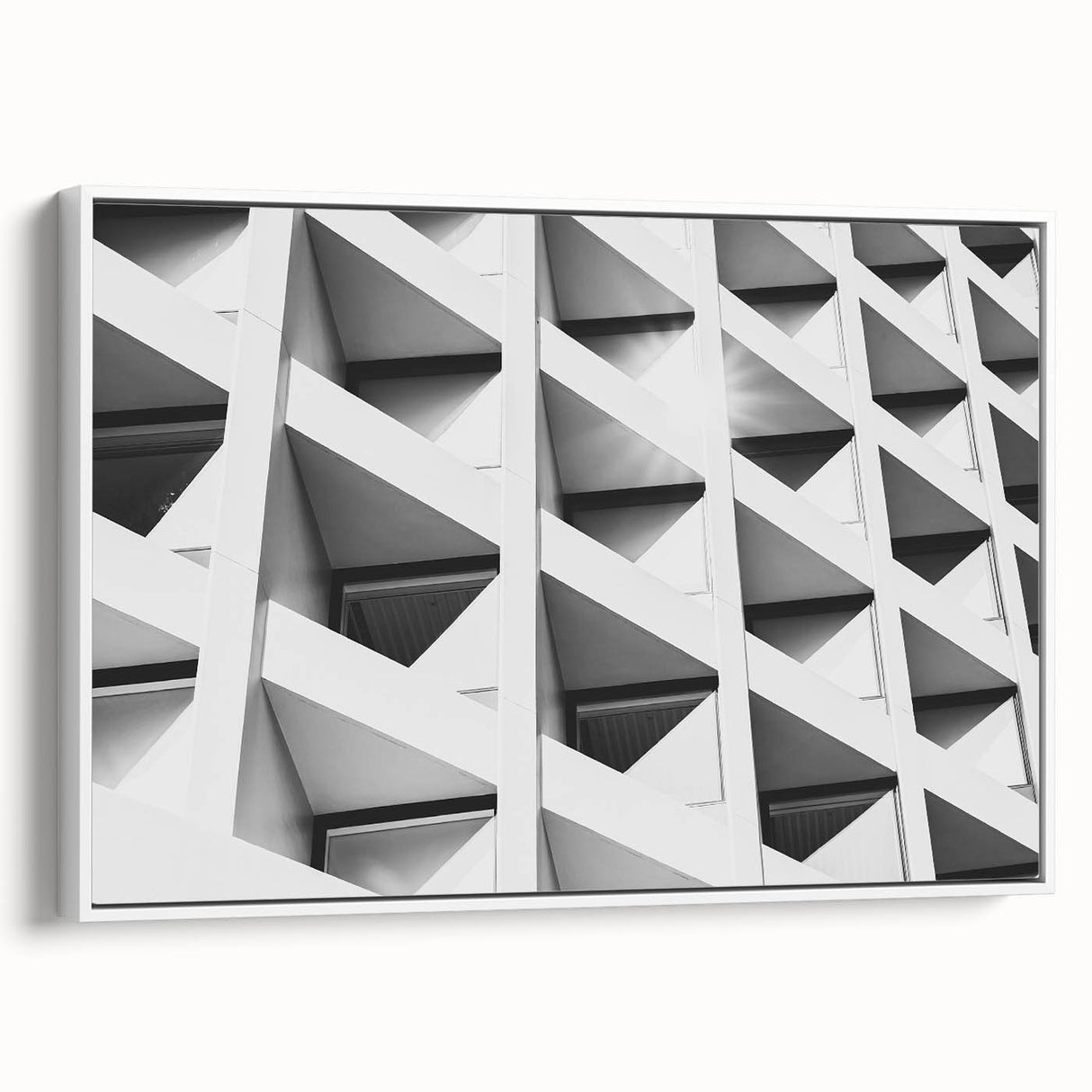 Framed canvas featuring a black and white abstract landscape, ideal for bedroom wall art.