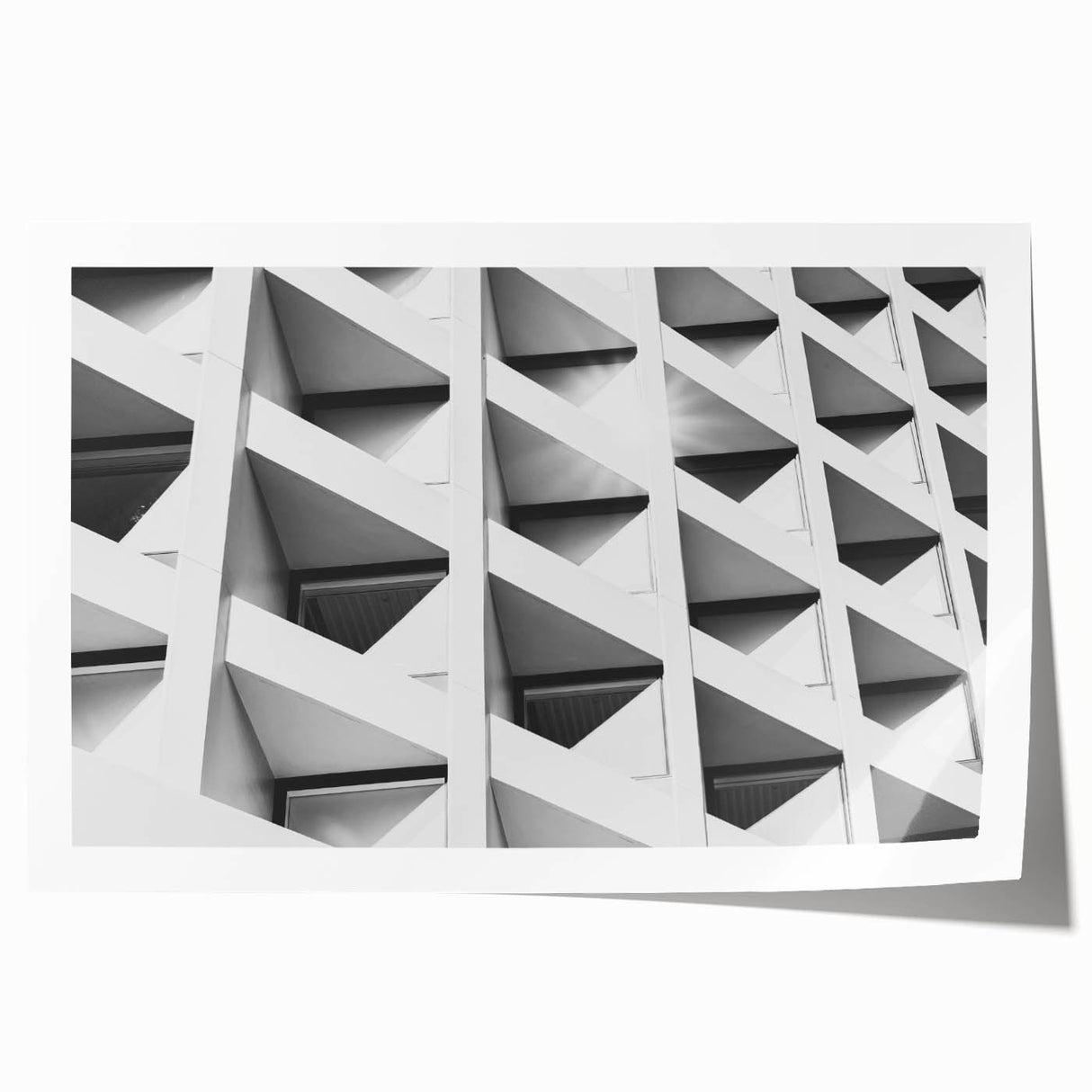 Abstract floral architecture in muted gray and blue tones on a rolled canvas, ideal for dining room wall art.