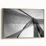 Framed canvas of abstract landscape art painting featuring colorful and black elements, ideal for modern living room decor.