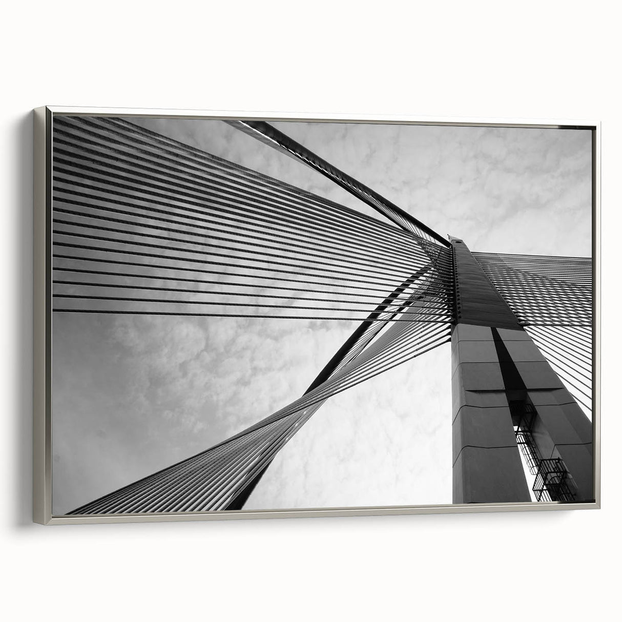 Extra large framed canvas featuring colorful abstract architecture, ideal for living room decor.